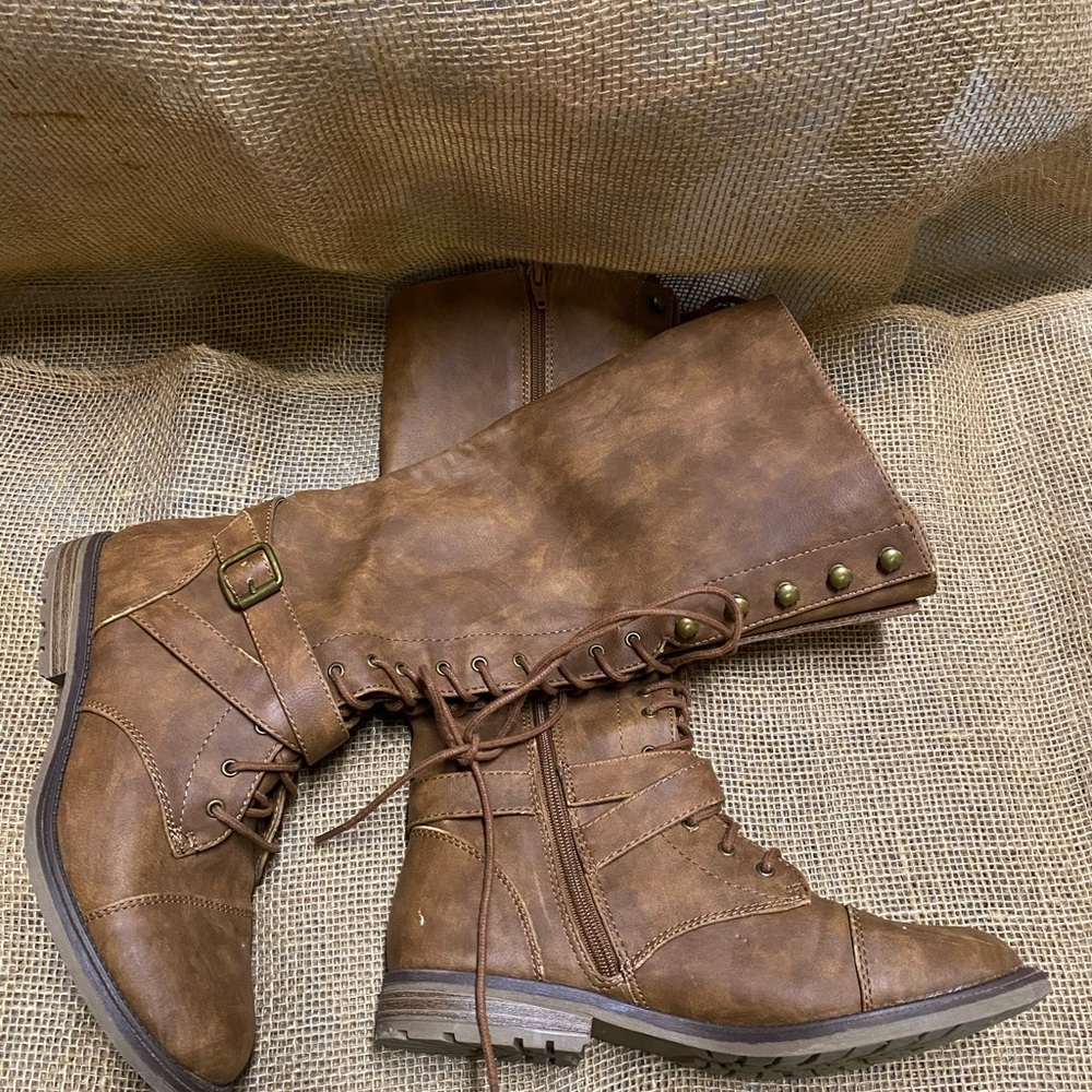 Lace up boots. Worn twice.